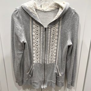 Anthropologie gray zip-up hoodie